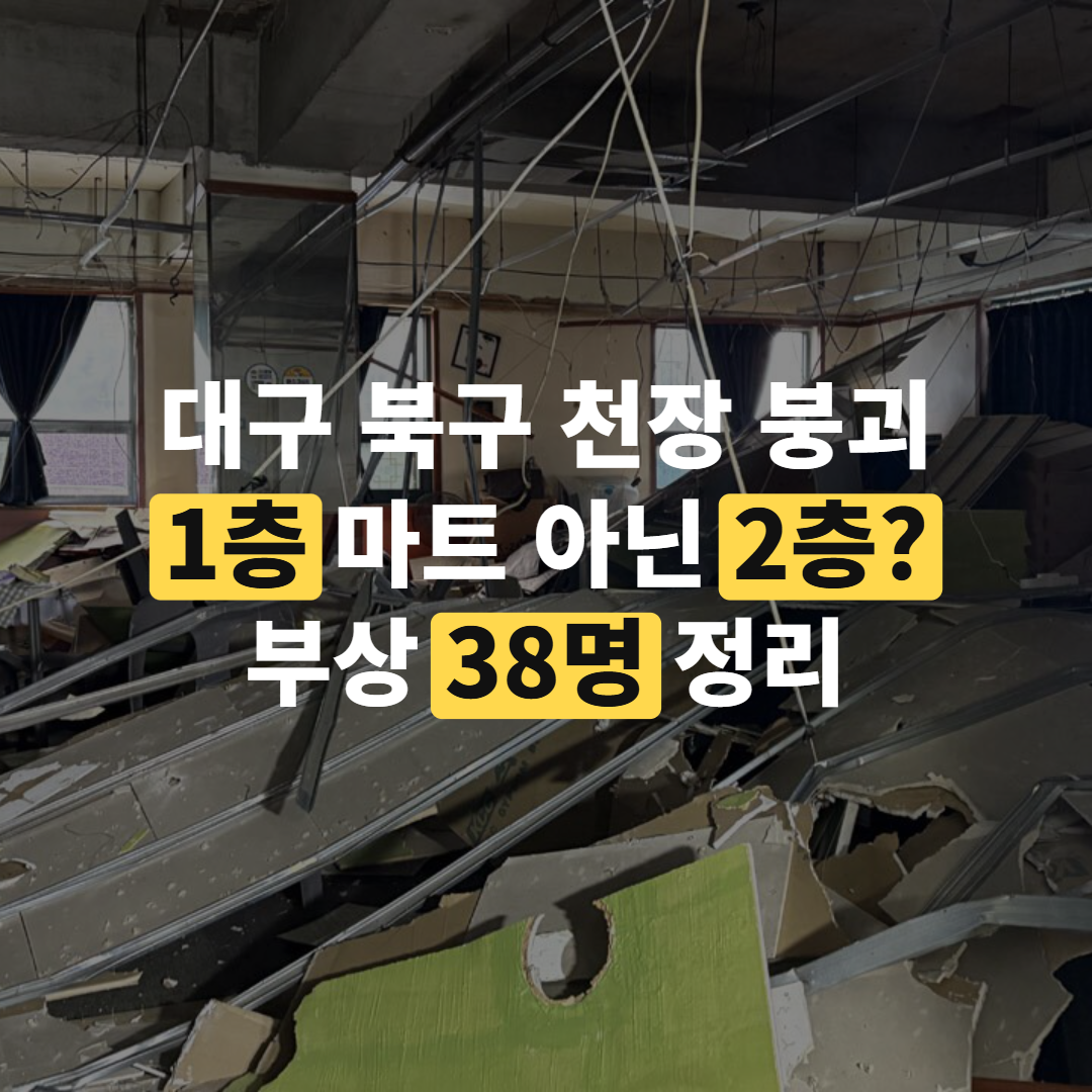 대구 천장 붕괴, 1층 마트 아니라 2층이었다
