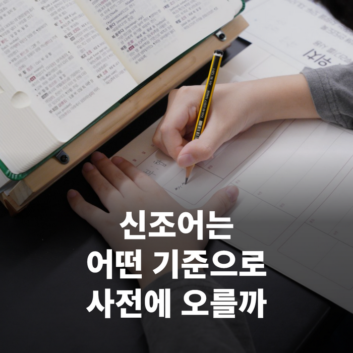 펼쳐 놓은 국어사전에서 손가락으로 단어를 짚어 찾는 모습