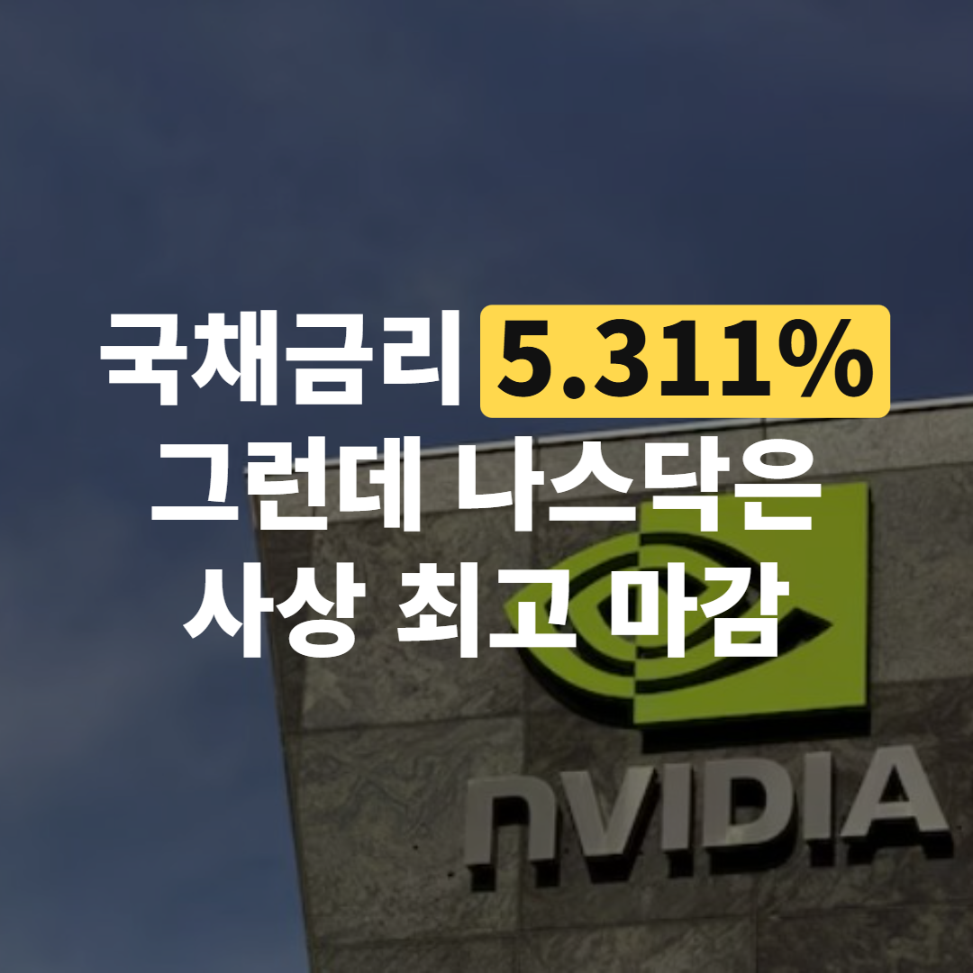 10년물 5.311%인데 나스닥만 사상 최고치로 마감