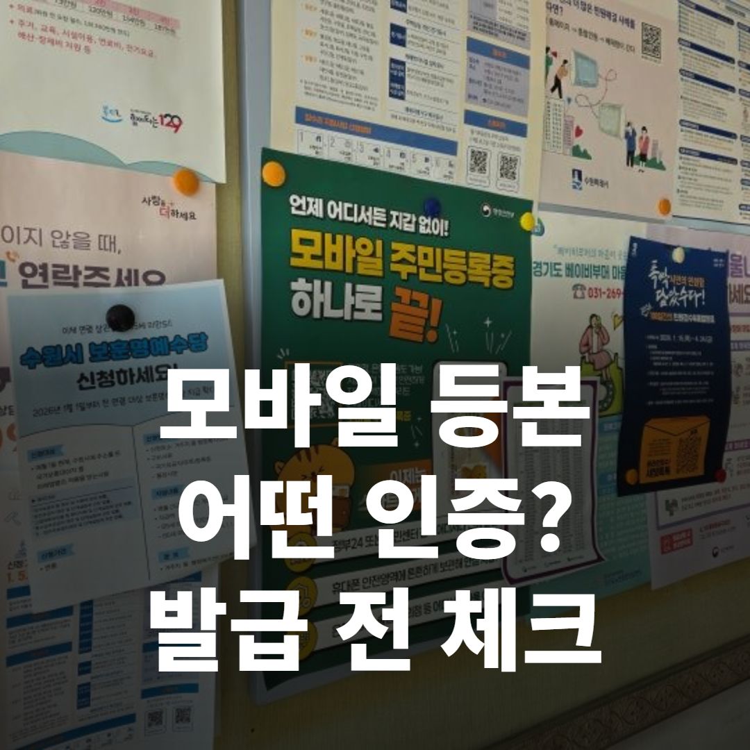 12종·7종 인증, 모바일 주민등록등본 ‘발급’ 전 확인