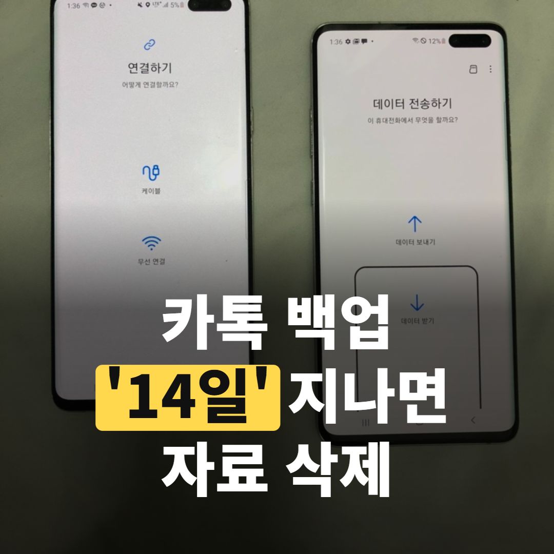스마트폰으로 카카오톡 대화 목록 화면을 들여다보는 손과 화면 클로즈업
