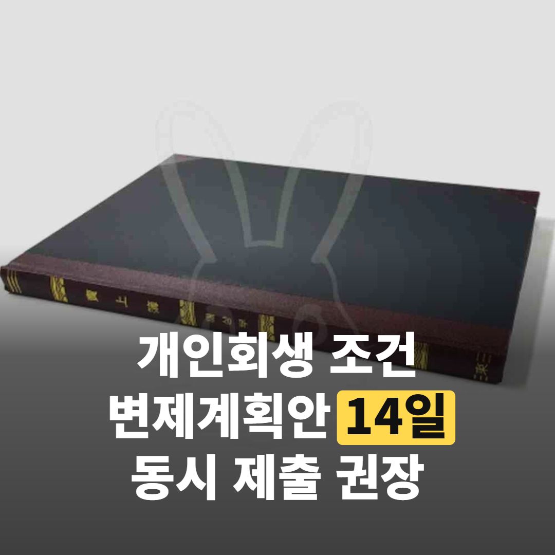 개인회생 조건, 변제계획안 ’14일’ 기한 있어도 동시 제출 권장한 이유