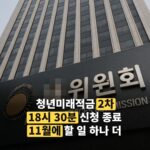청년 지원금 신청 방법, 18시 30분 마감 뒤에 남은 '11월 일정'