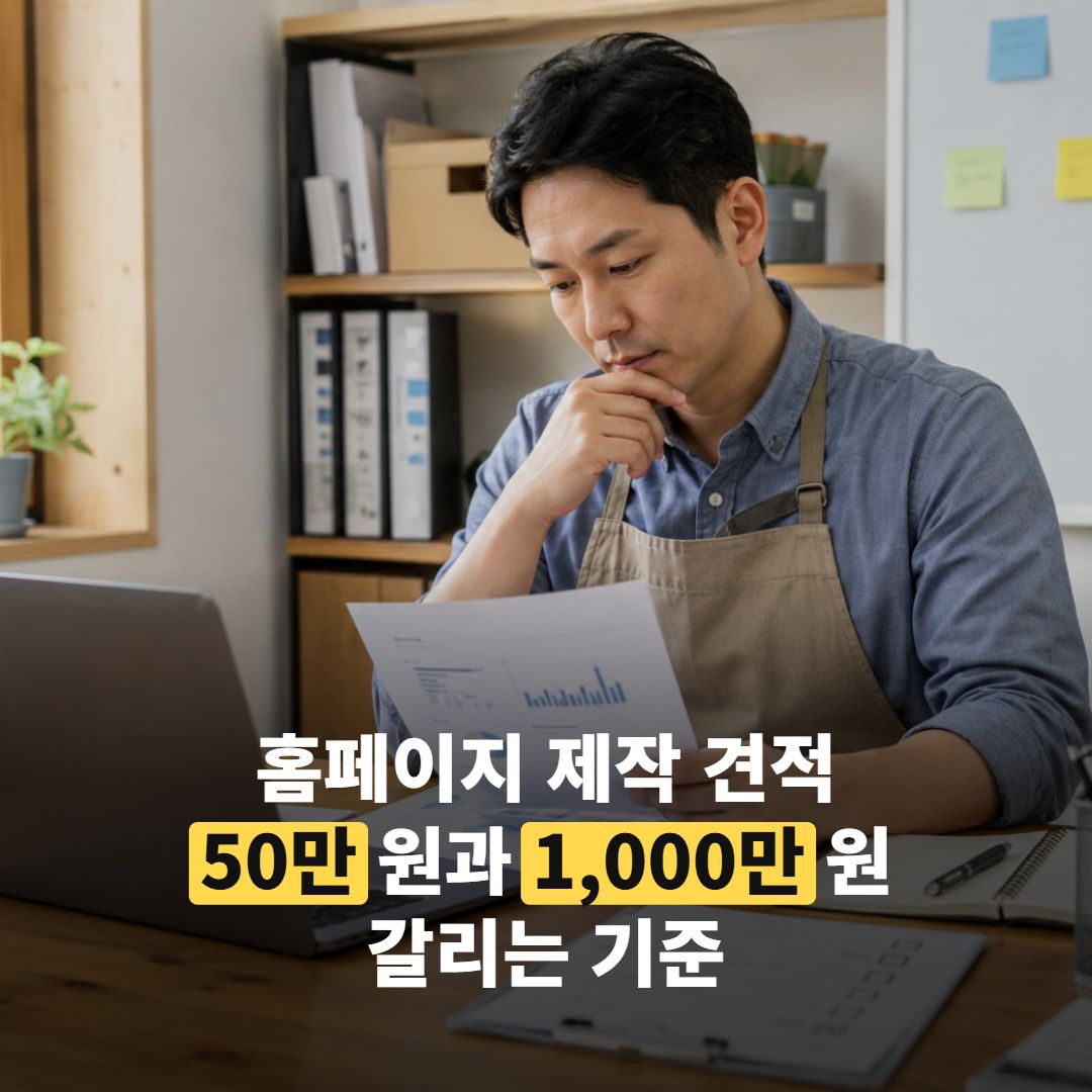 홈페이지 제작 견적 바로보기, 50만 원과 1,000만 원이 갈리는 ‘이 기준’
