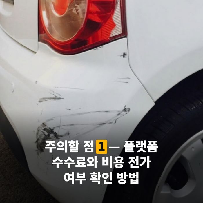 온라인 약관 화면에서 '수수료' 항목이 밑줄로 강조된 모습