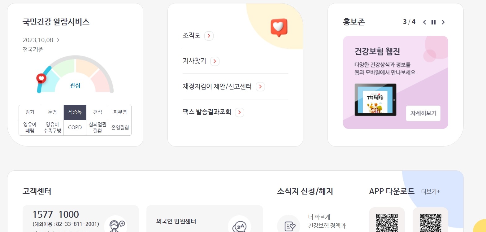 스마트폰으로 국민건강보험공단 안내문을 확인하는 장면과 카드사 고객센터에 전화하는 모습
