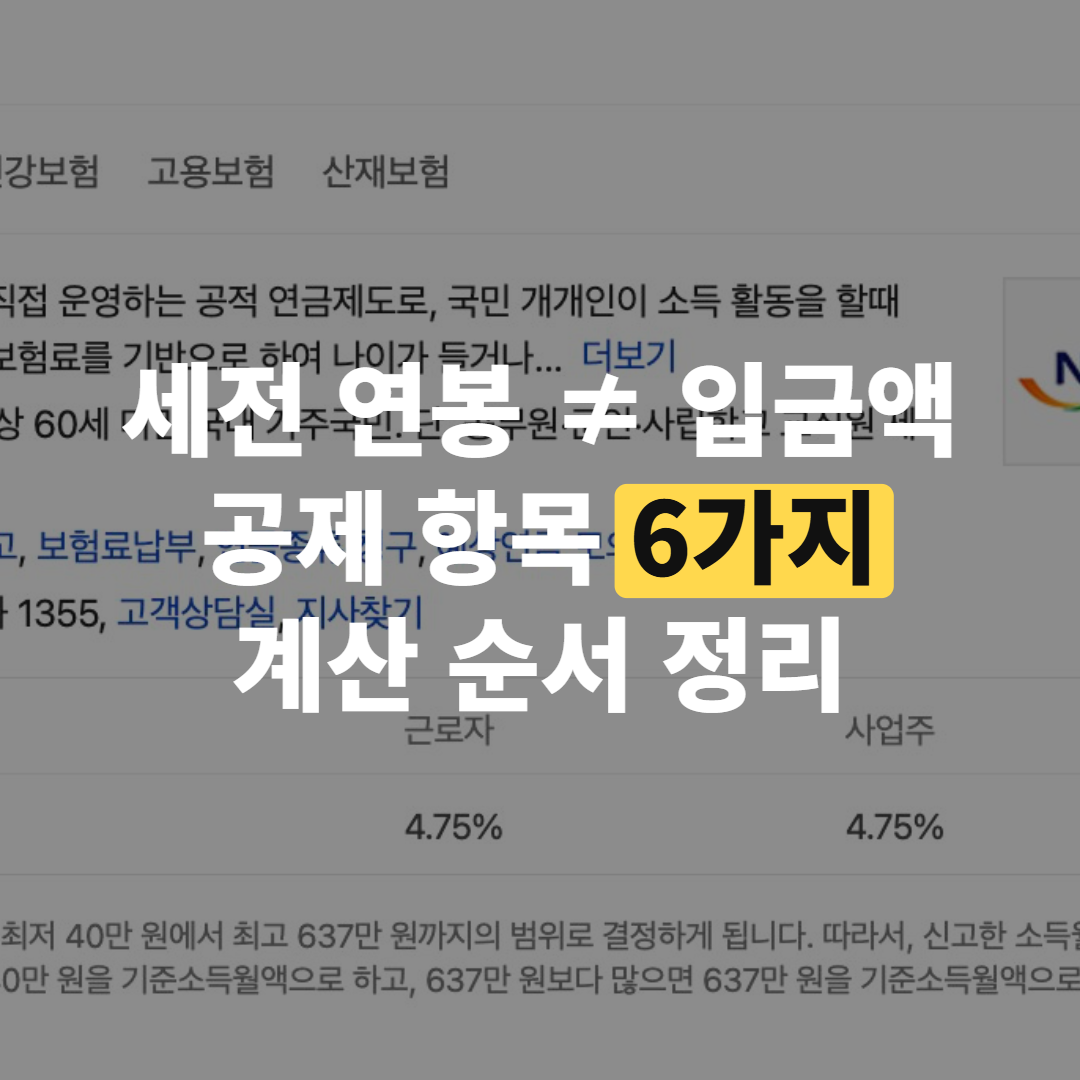 세후월급 계산기 쓰는 순서와 공제 항목 정리